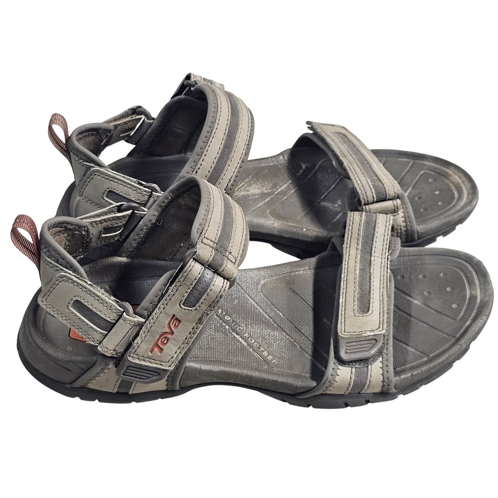 Teva Tanza Mens Sport Sandals Grey Olive ShocPad Hiking Water Shoes 9 1002431